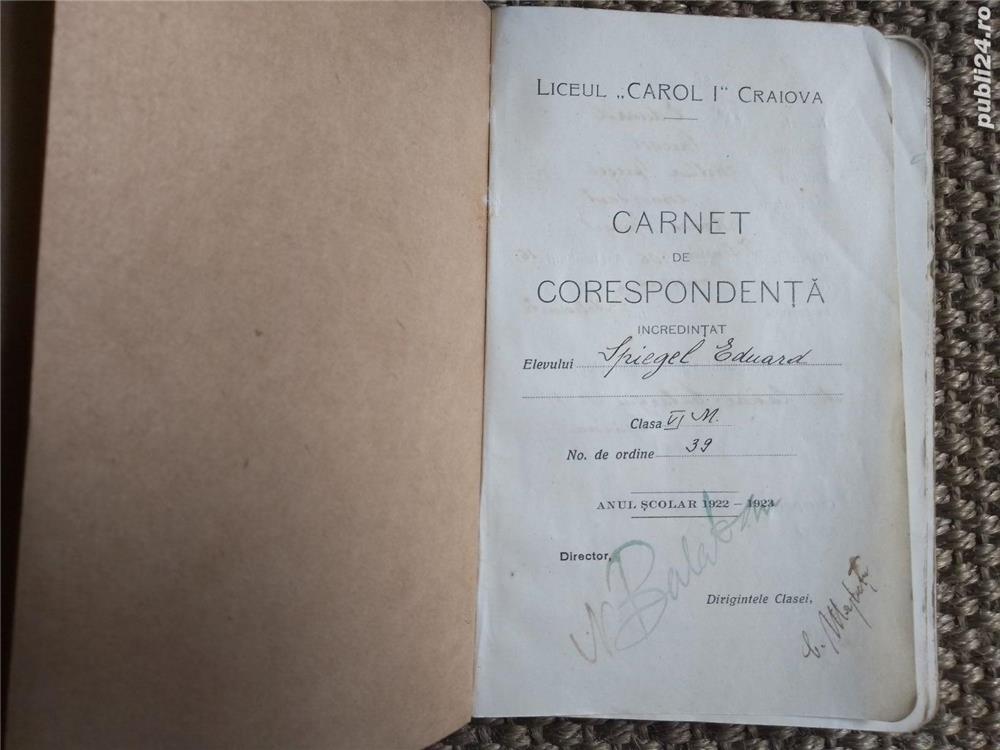 Carnet de Corespondenta - Liceul "CAROL I" Craiova Carnet de Corespondenta - Liceul "CAROL I" Craiova