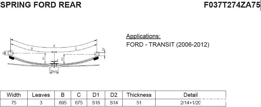 Arc cu 3 foi heavy duty Ford Tranzit 2006 - prezent