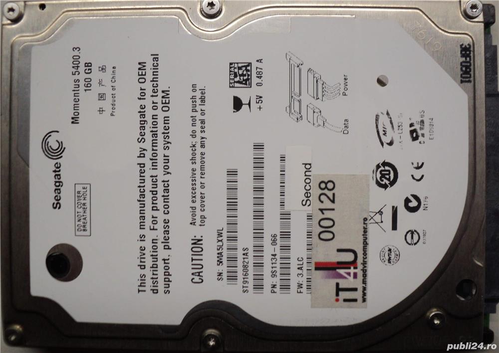 Hard Disk-HDD Sata 2,5" HDD-160 Gb Seagate ST160821AS Refurbished (Reset Factory) Zero ore