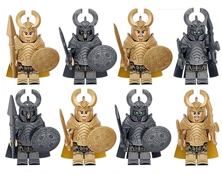Set 8 minifigurine tip Lego Asgardian Warriors si Berserkers Undead Soldiers