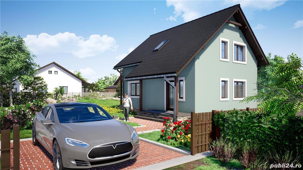 Vand proiect pentru o casa unifamiliala Parter + Mansarda, 1.299 E !