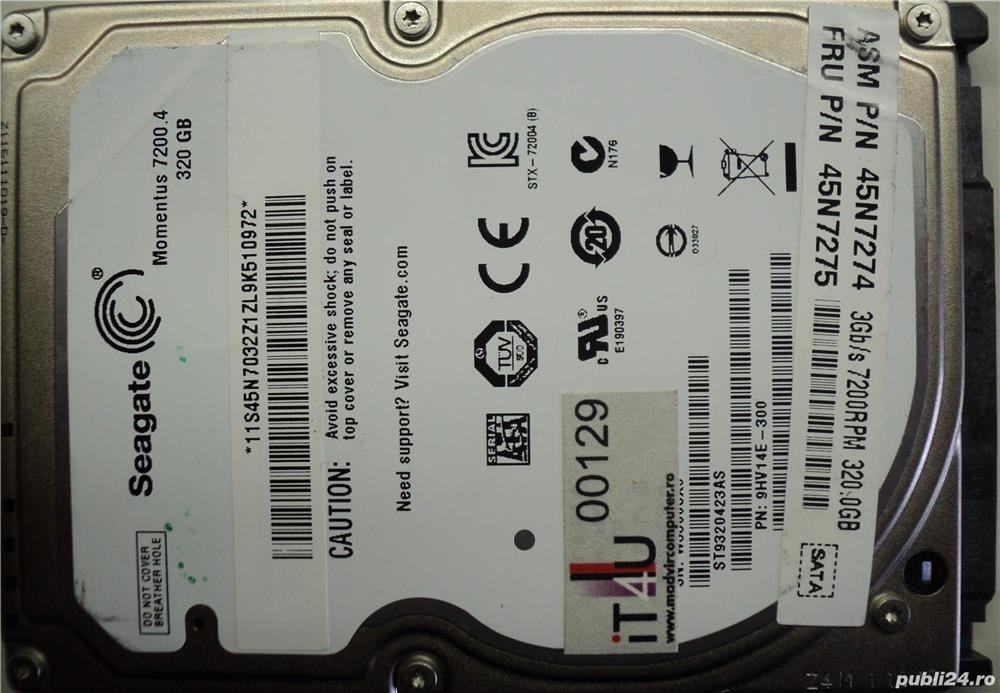 Hard Disk-HDD Sata 2,5" HDD-320 Gb Seagate ST9320423AS Refurbished (Reset Factory) Zero ore