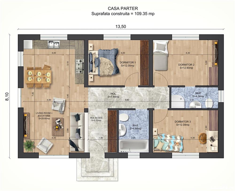Vand proiect complet pentru o casa unifamiliala Parter Vand proiect complet pentru o casa unifamiliala Parter