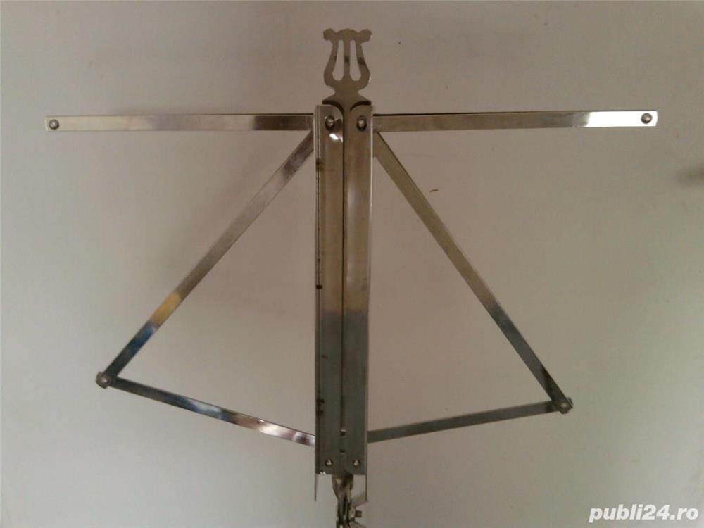 Portativ stativ muzical partitura note inox, pliabil nou, inalt 150 cm