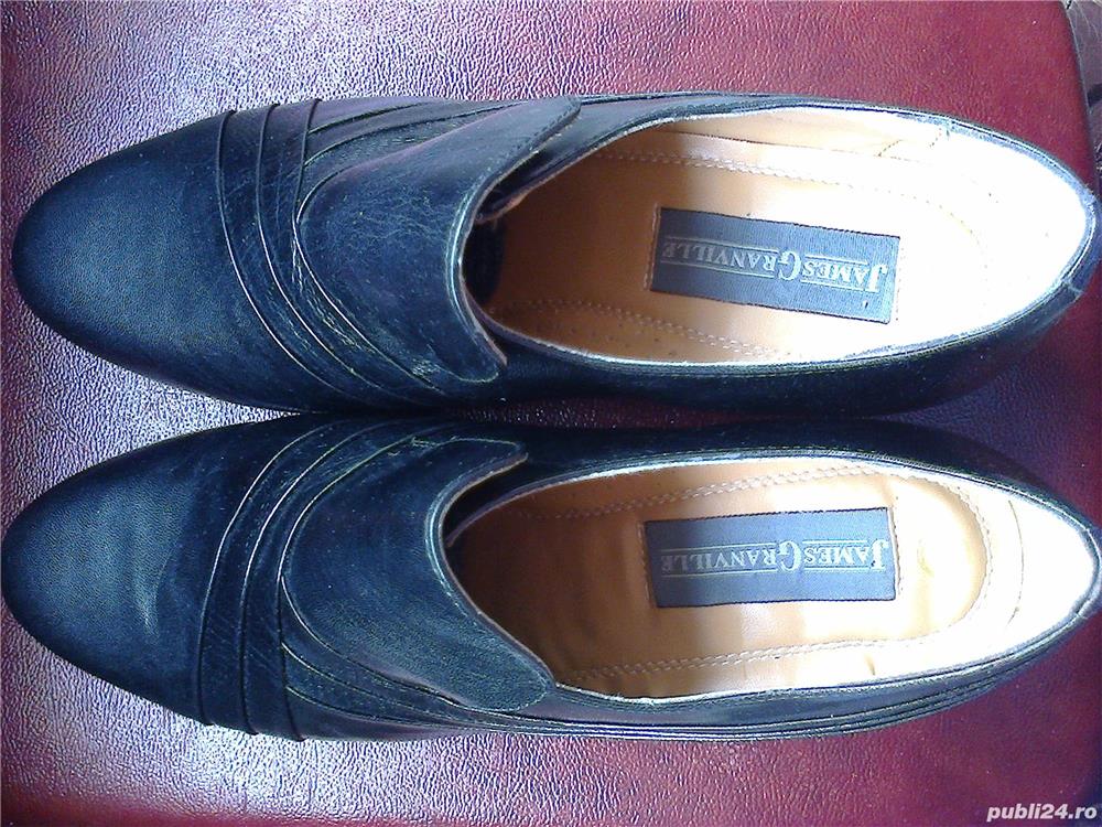 Pantofi barbati piele noi Anglia, eleganti pt. nunta, birou: James Granville nr. 44, 45, 46
