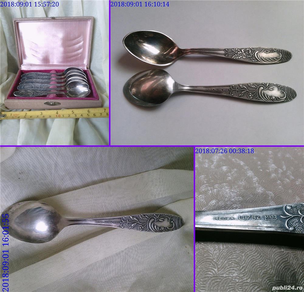 Lingurite vechi rare set 6 buc si Caseta originala