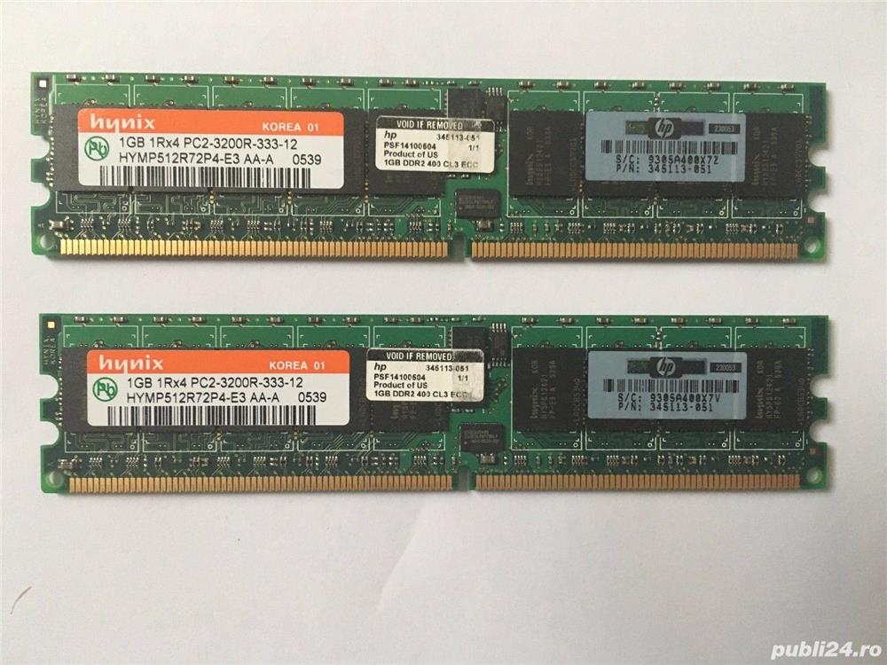 Memorii server 1GB PC2-3200R ECC DDR2 SDRAM 240 pin DIMM HP 345113-051 de la data center din UK
