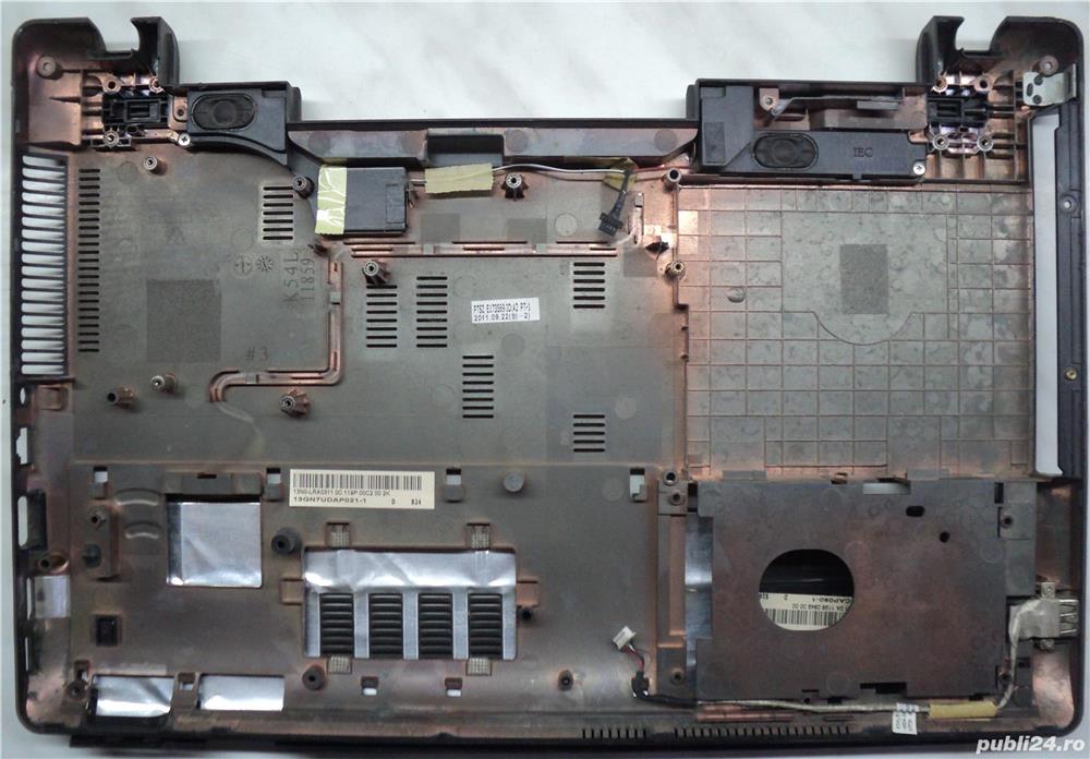 Ansamblu Complet Bottom Case + Capac Spate Laptop Asus X54H Contine si boxele