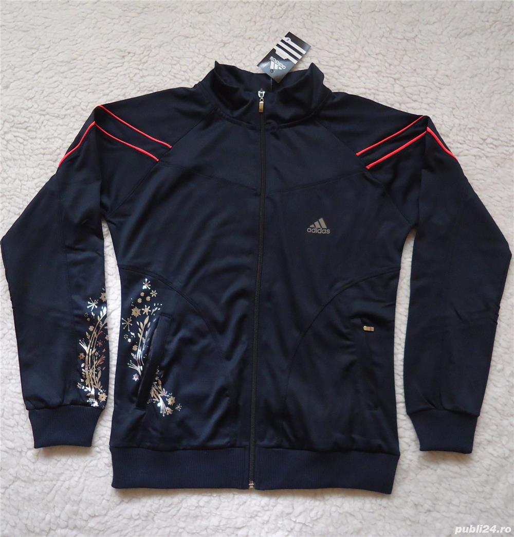 Trening dama costum sport bleumarin imprimeu argintiu vipusca corai 