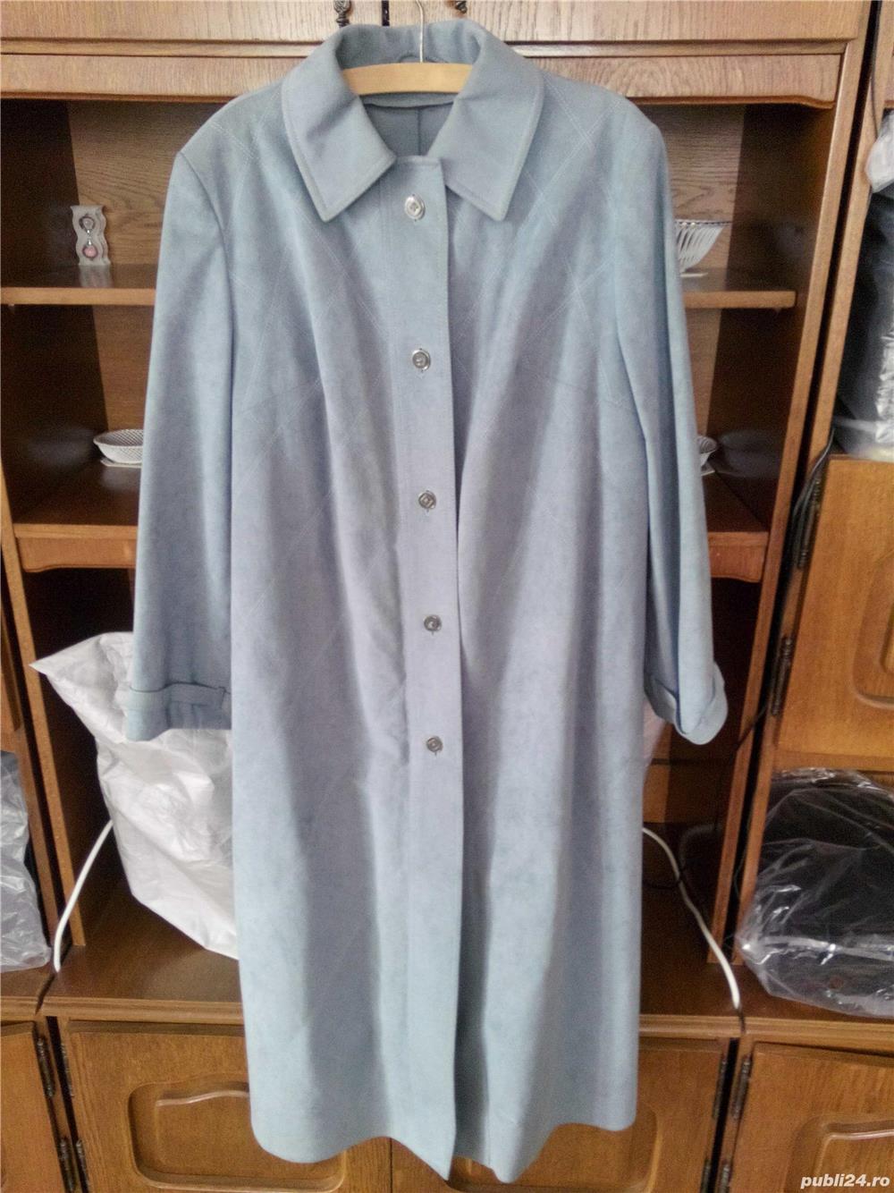 Vand convenabil pardesiu nou dama piele intoarsa M46-48 XL