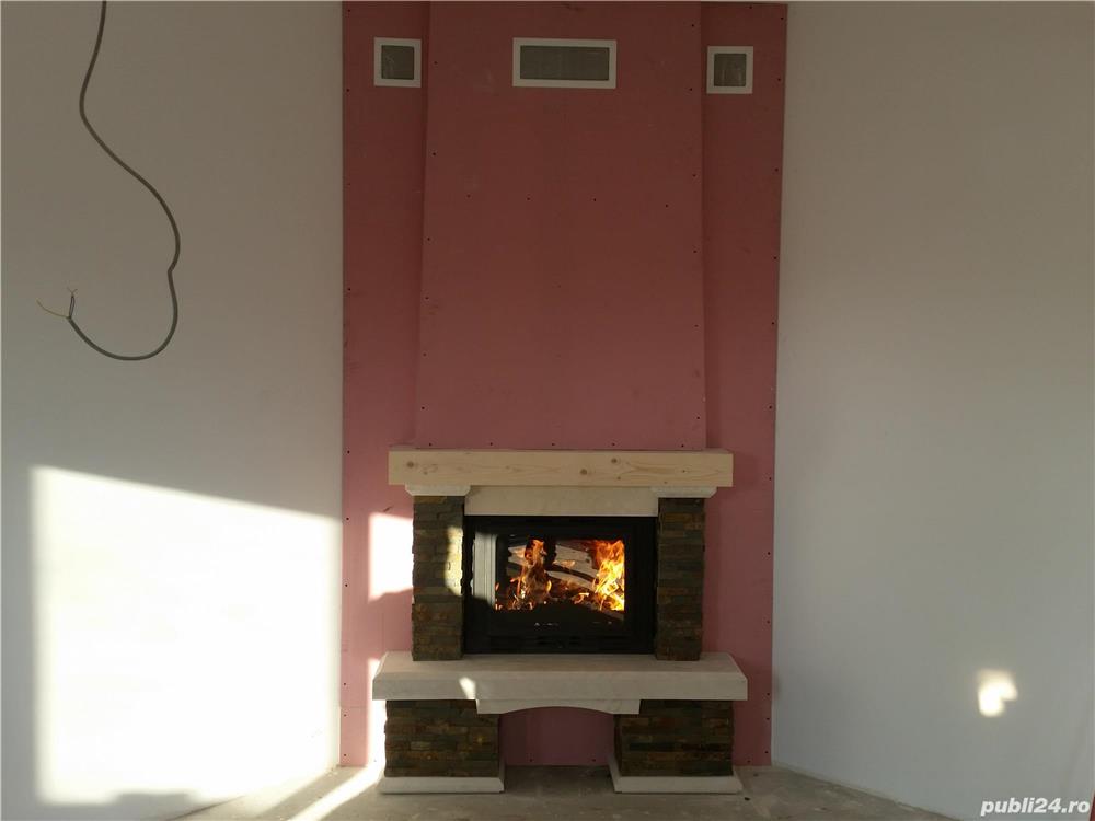 Semineu pe lemne  si Cos de fum profesional