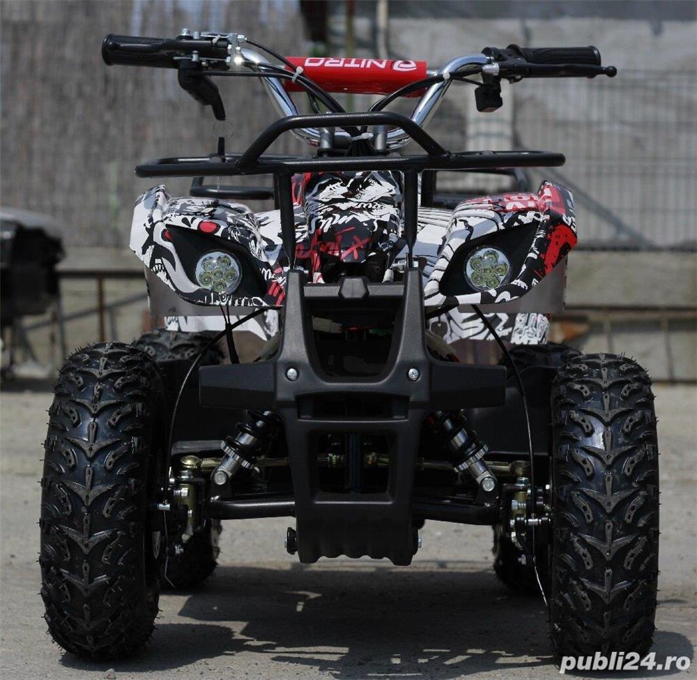 Mini ATV electric pentru copii NITRO Torino Quad 1000W 48V GRAFITI Alb Nou