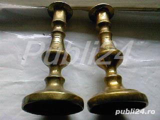 Pereche mini sfesnice din alama vintage, Anglia