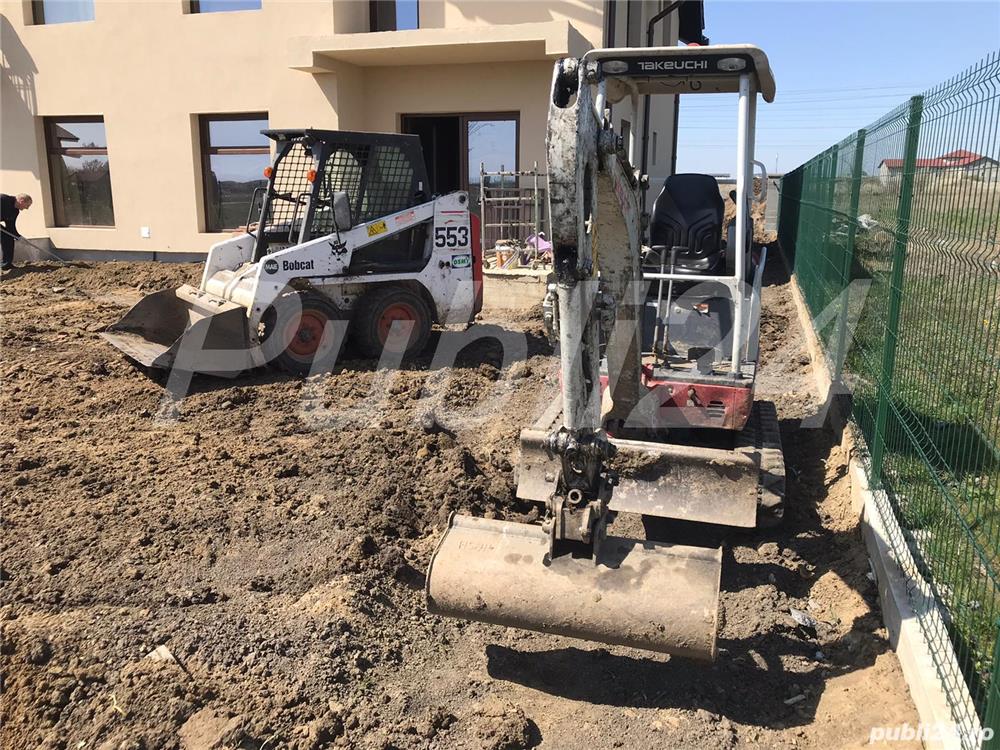 Lucrari cu miniincarcator(bobcat)nivelare teren,umplere fundatii(elevatii)sort,piatra,pamant,nisip