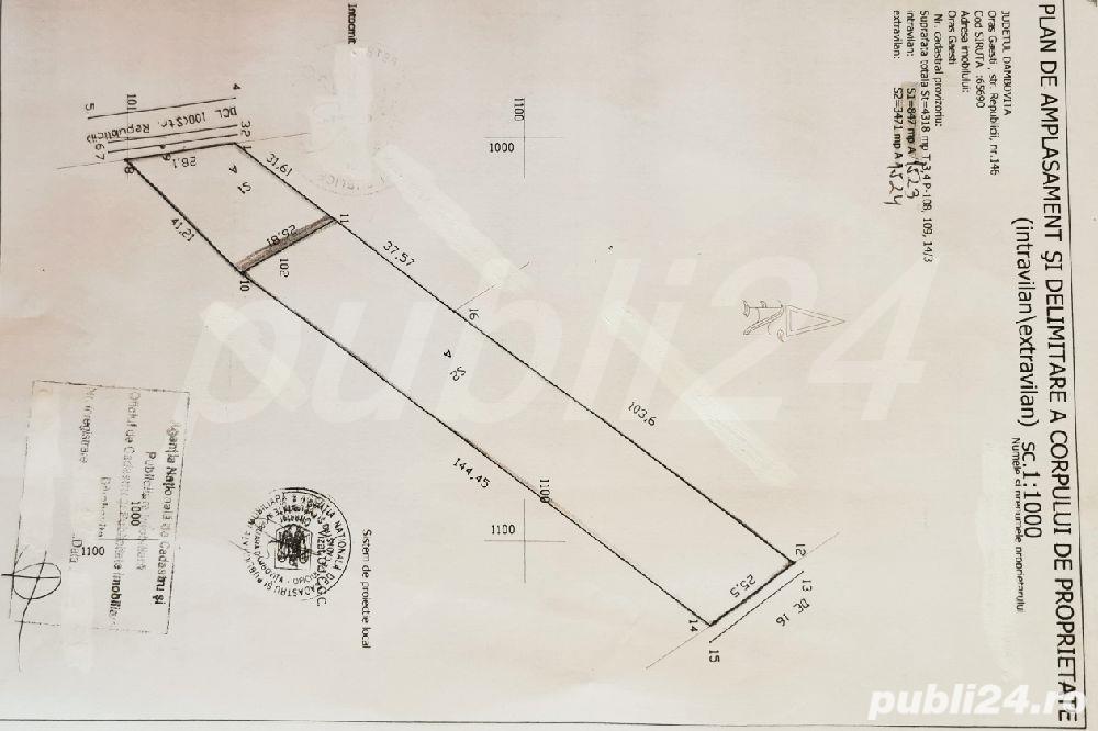 Vand lot teren intravilan si extravilan in Gaesti strada Republicii