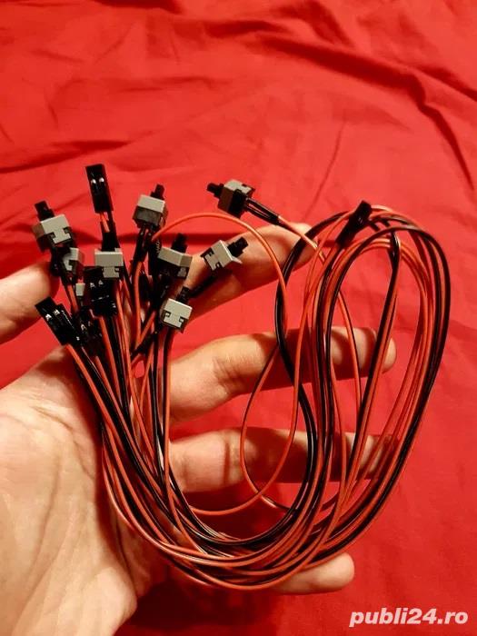 Cablu cu buton on off (pornit, oprit, restart) placa de baza sau rig