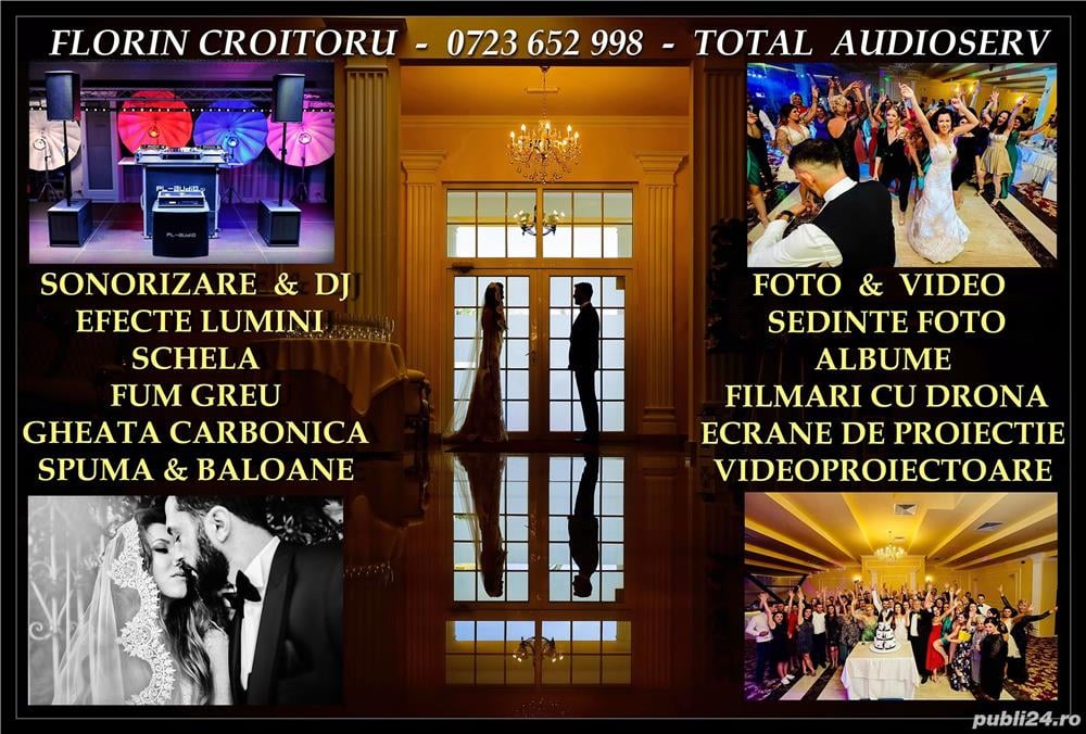  Dj,Sonorizare,Foto-Video,fum greu,lumini,gheata carbonica