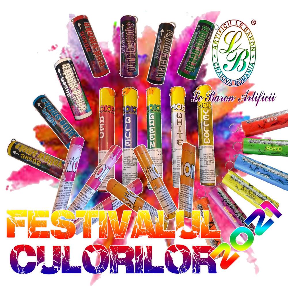 Fumigene colorate cu inel metalic - 60 secunde