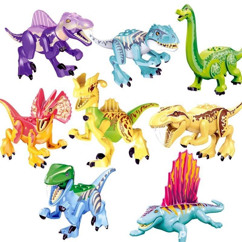 Set 8 Dinozauri tip Lego Jurassic World cu SpinoMosasaurus