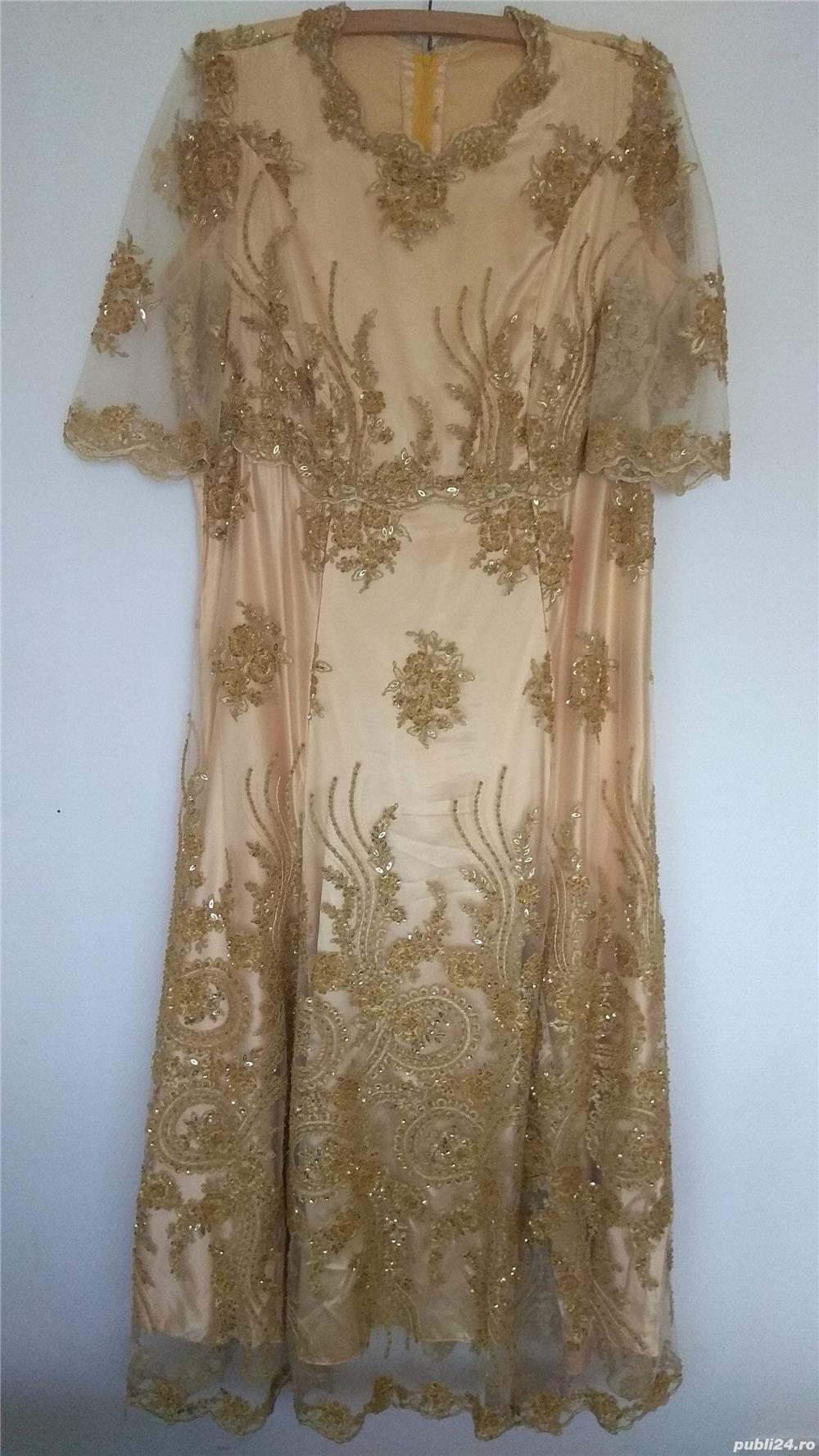 Rochie eleganta de seara, nude bej, ptr ocazie, nuntă, botez, etc