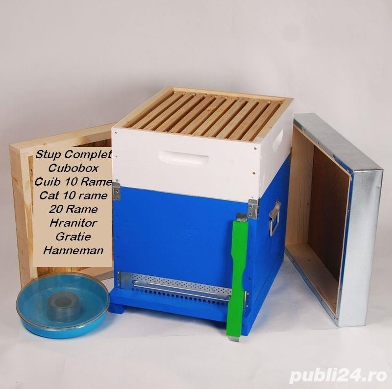 Vand stupi albine10 rame + magazie completi cu rame, hranitor, gratie hanneman   