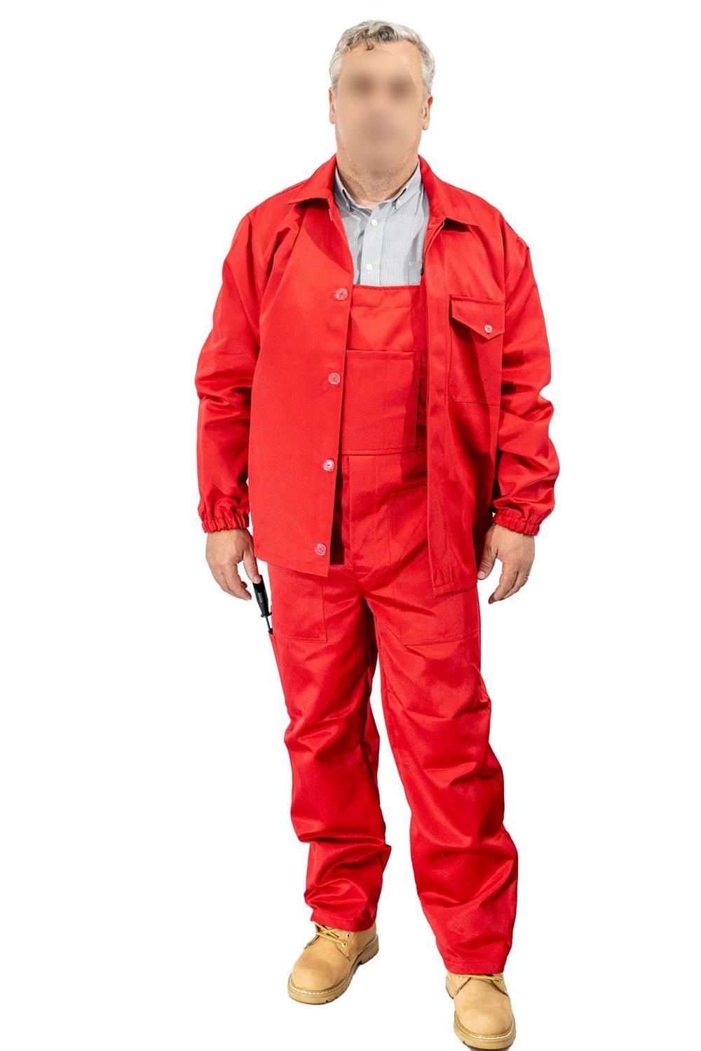 Costum salopeta de lucru (produs nou) din tercot,  2 piese, bluza + pantalon cu pieptar