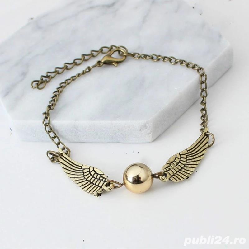 BRATARA Harry Potter Golden Snitch Deathly Hallows Hotoaica AURIE   ARGINTIE