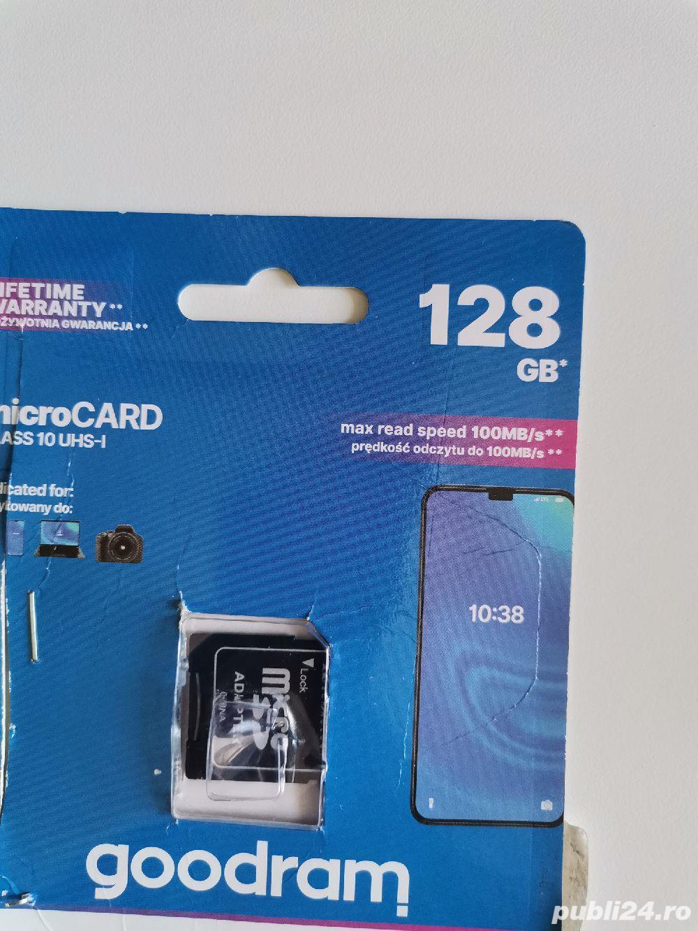 Vand Card 128 GB, nou, deschis pentru proba, calitate. 