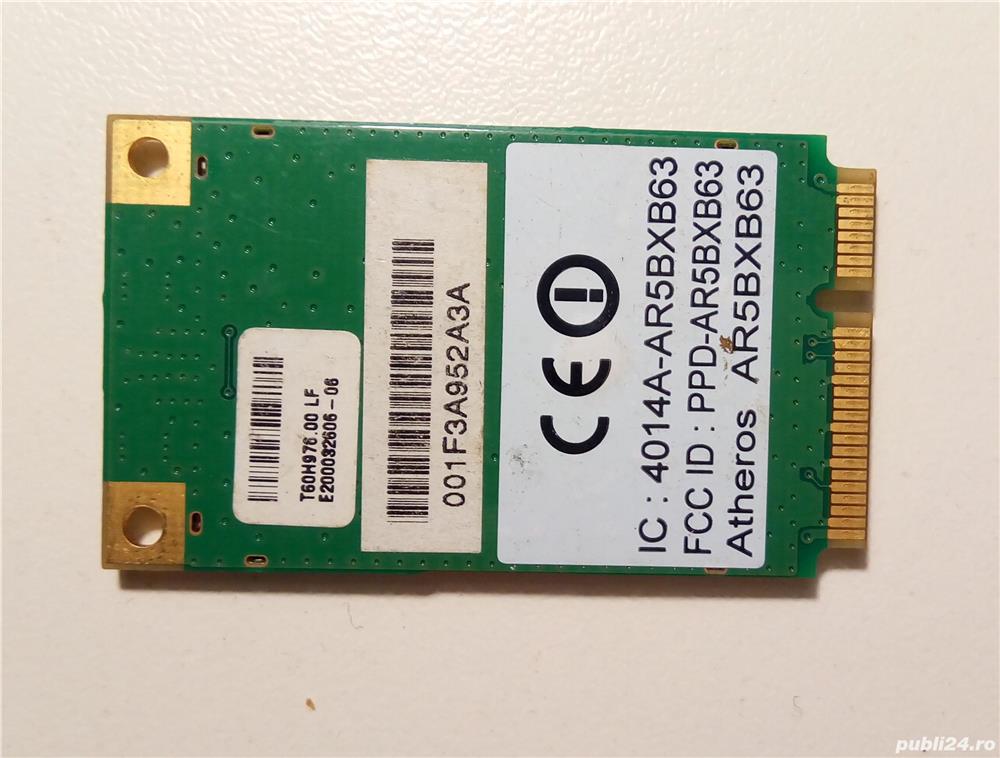 Atheros AR5BXB63, placa de retea wireless mPCIe 802.11b/g