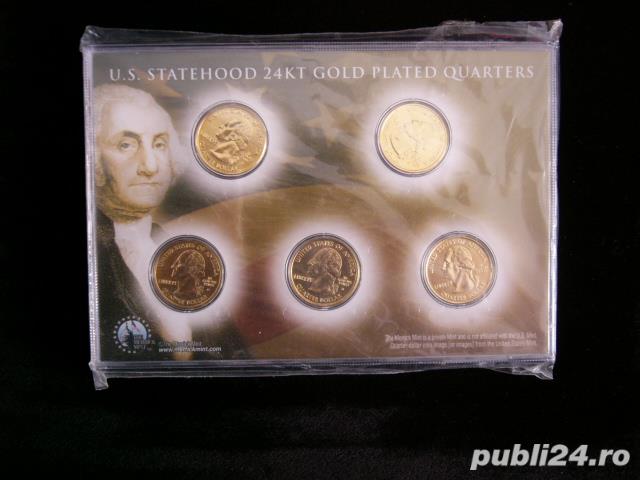 Set monede sua - placate cu aur de 24 karate