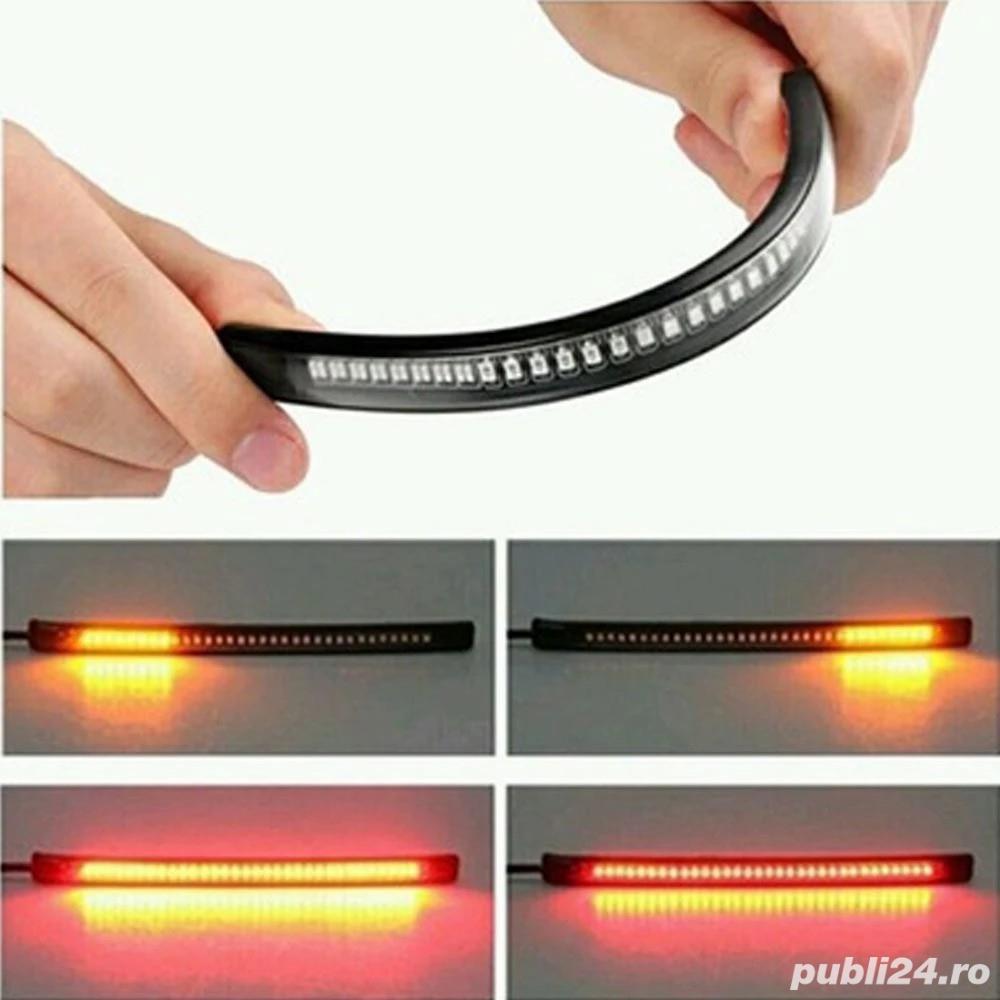 Banda LED Stop si Semnalizare Moto, Motocicleta, Scuter, ATV – 48 LED-uri Flexibila