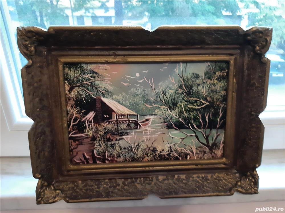 Tablou, peisaj pictat manual pe panza