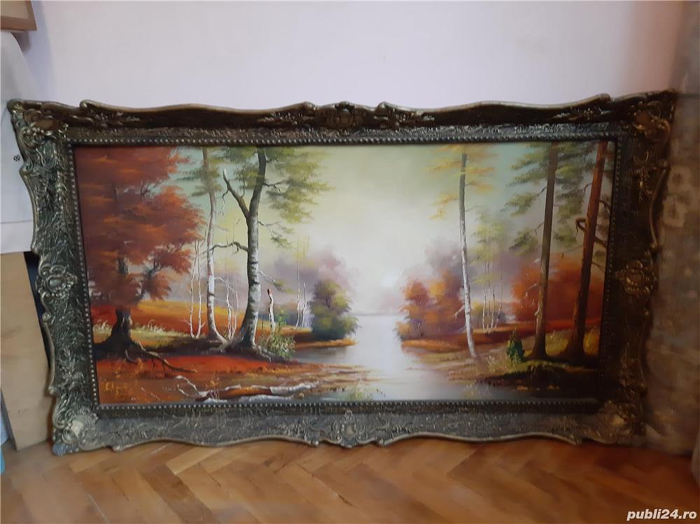 Vand tablou mare pictat manual pe panza 