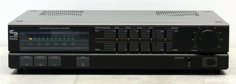 Sistem audio Schneider 6145 dublu deck statie cu egaliator si tuner