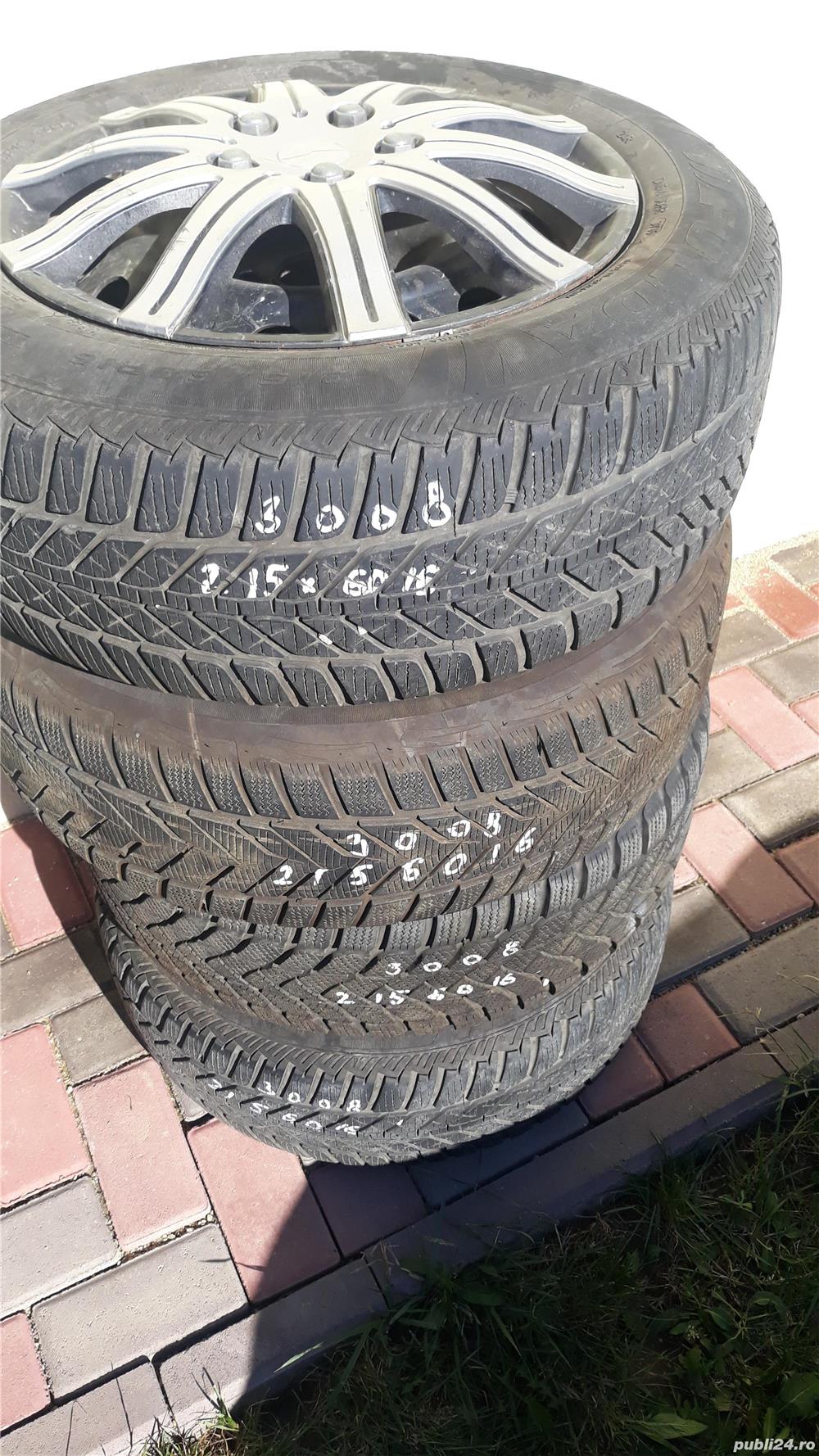 Cauciucuri + jante 215*60R16 iarna Peugeot 3008
