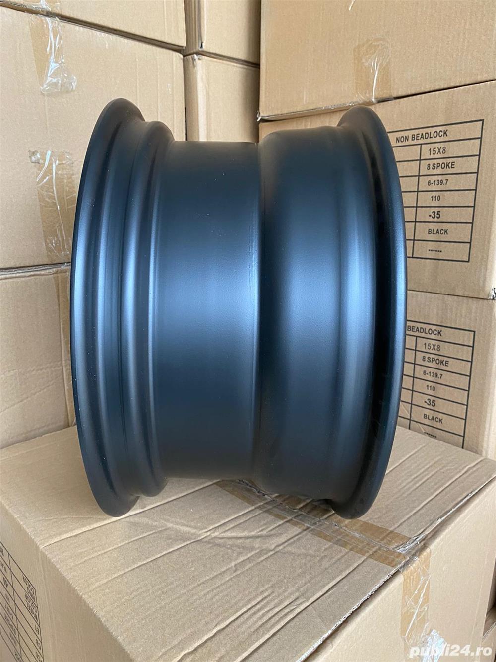 Jante din tabla off-road 15x8J 6x139.7 ET -35 Culoare Negru Mat