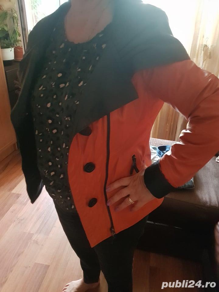 Geaca piele cu gluga