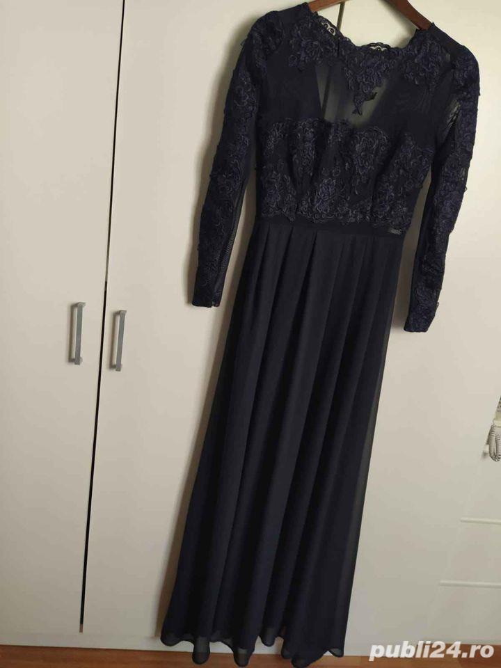 Rochie lunga eleganta bleumarin