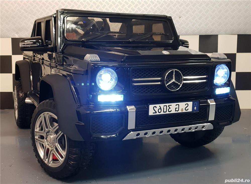 Masinuta  electrică pentru 2 copii Mercedes G650 Maybach 4x4 și cu Mp4