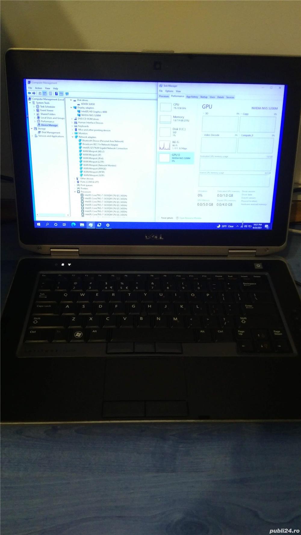 Dell Latitude 6430 i7 3630QM 3.40 GHz, 8Gb RAM, 120Gb SSD, nVidia 1Gb