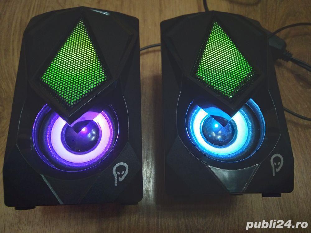 Boxe Gaming 2.0, RMS 6W (2 x 3 W), 4 x LED, Nou !