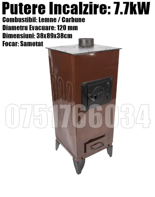 Semineu Soba Lemne Samotat Plita 7.7kw Maro Casa Camera LIVRARE GRATUITA