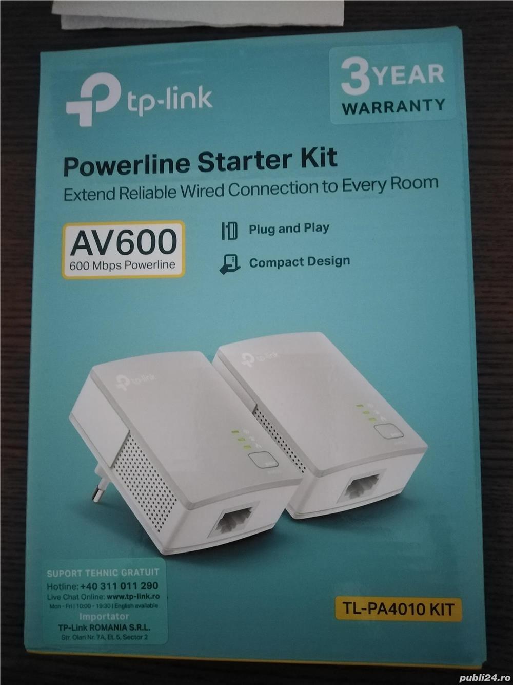 Kit Adaptor Powerline TP-LINK TL-PA4010, Ethernet 600Mbps