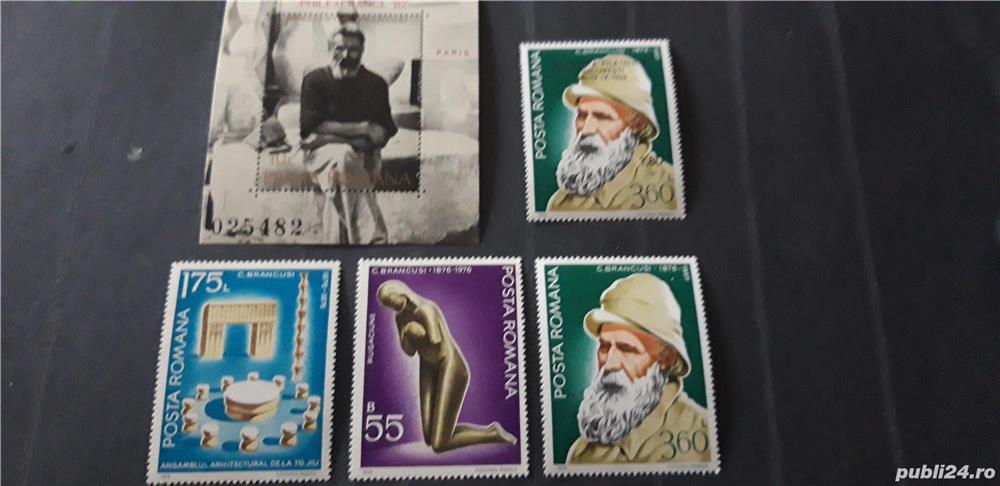 Timbre Romania-Brancusi,2 poze,nestampilate,MNH