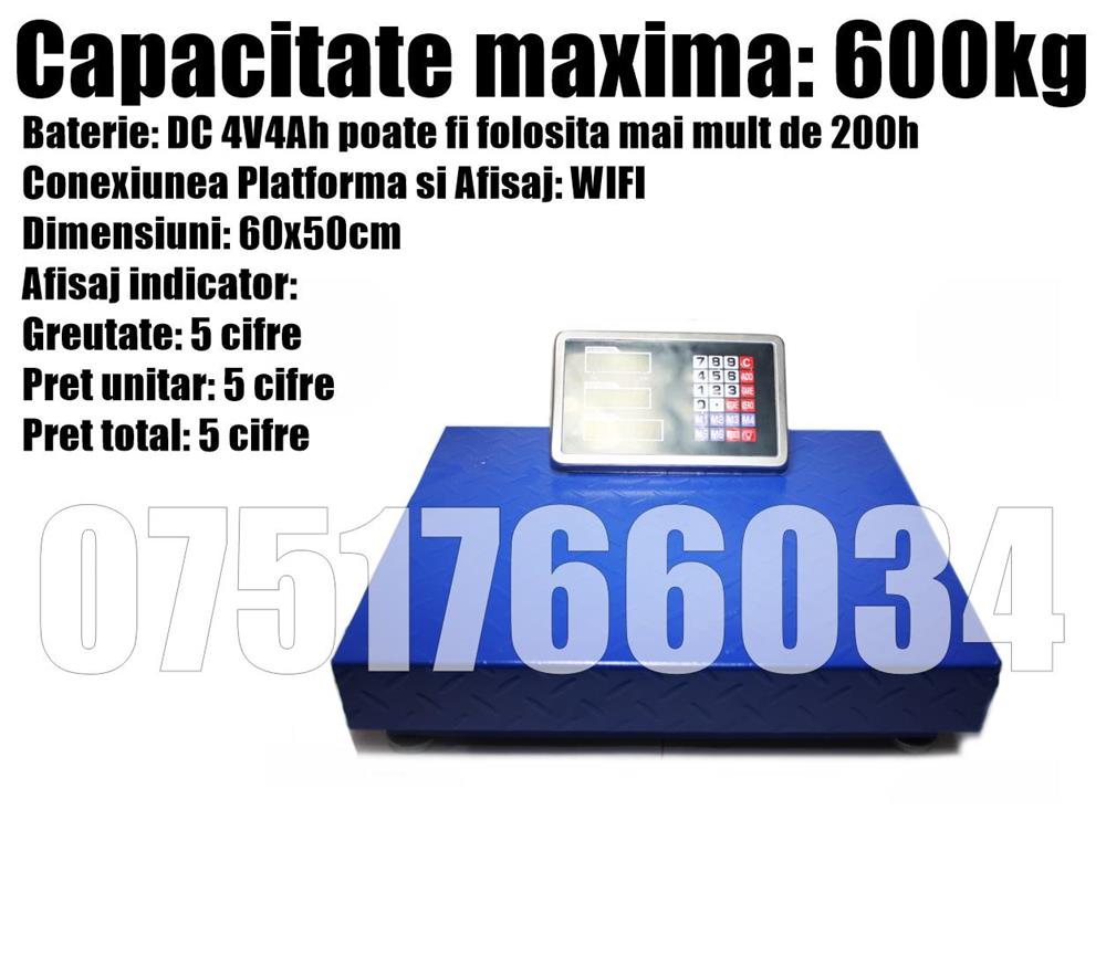 Cantar Platforma Electronic Baterie Reincarcabila WIFI 600kg + LIVRAREA GRATUITA