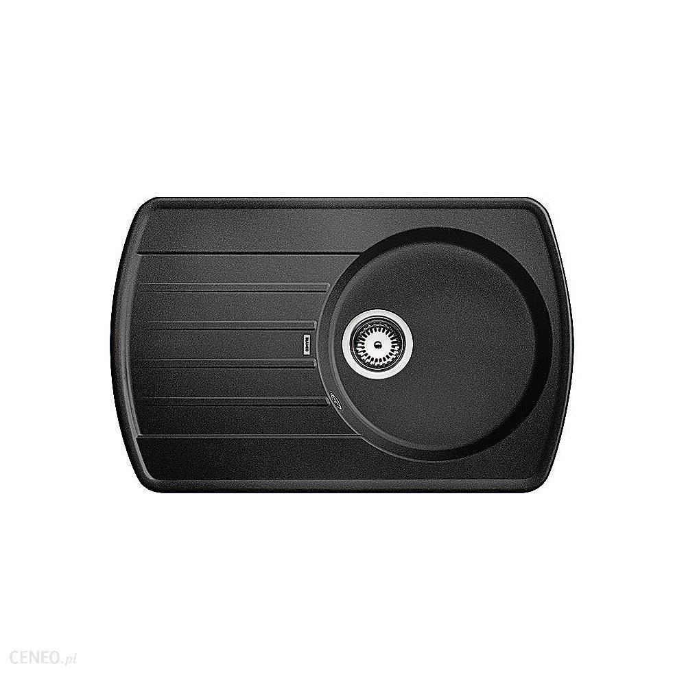 Chiuveta ovala bucatarie neagra din granit Blanco, cu picurator, noua,  780*500 cm