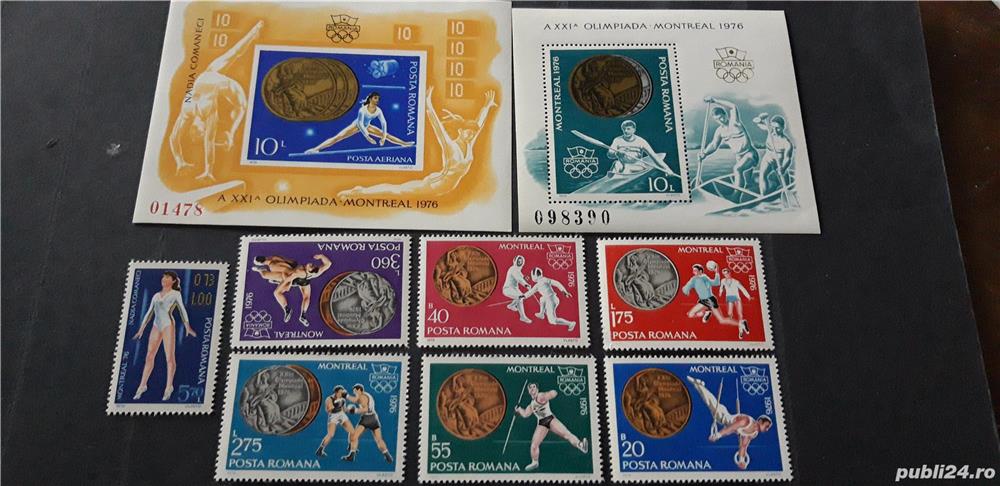 Timbre Romania-Medalli olimpice 1976,CN+CD+S,nestampilate,MNH
