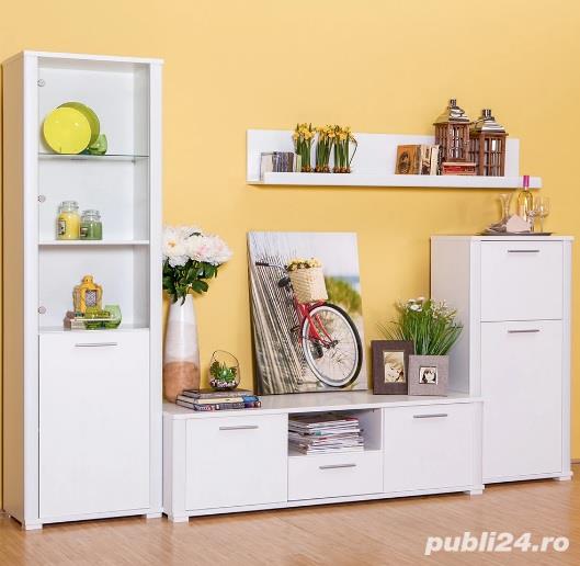 Polita alba suspendata noua, pentru carti, fotografii, decoratiuni