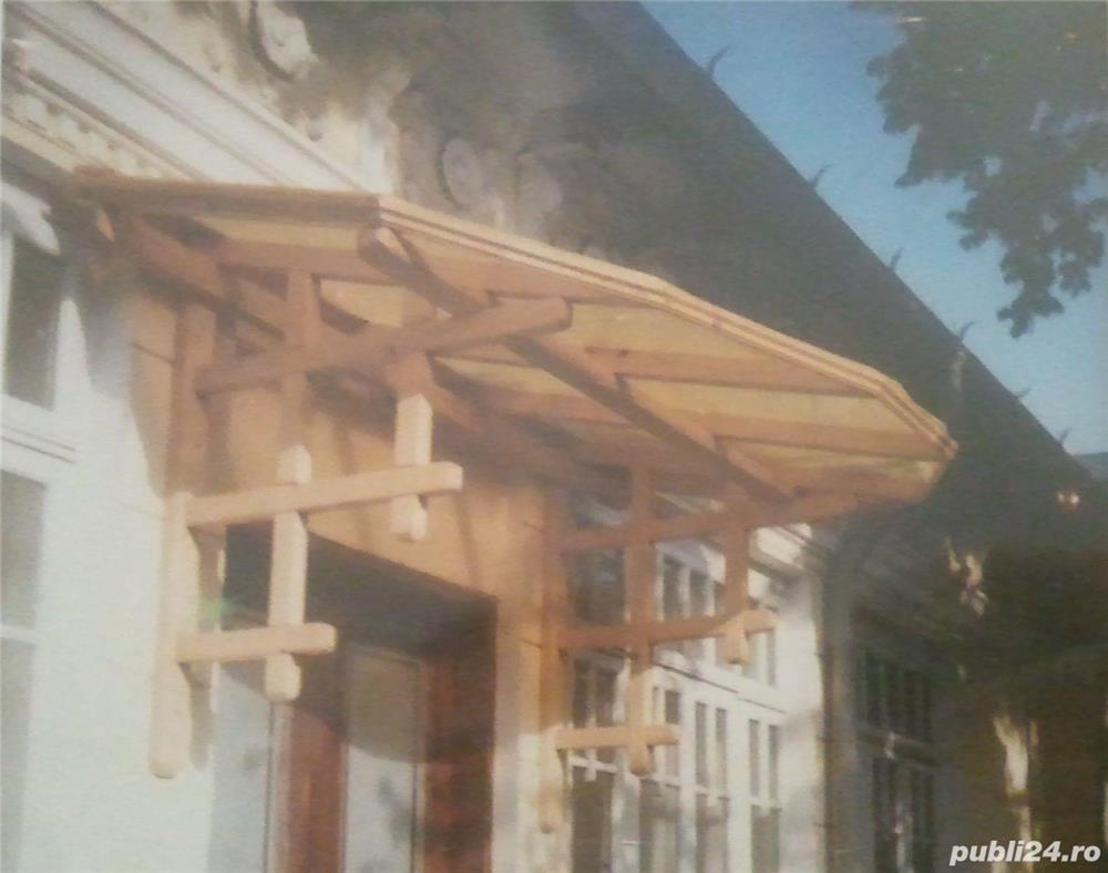 Copertina semirotunda usa intrare, cadru din lemn, 2.3x1.5m sau schimb