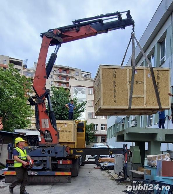 Transport cu incarcare descarcare camion cu macara 